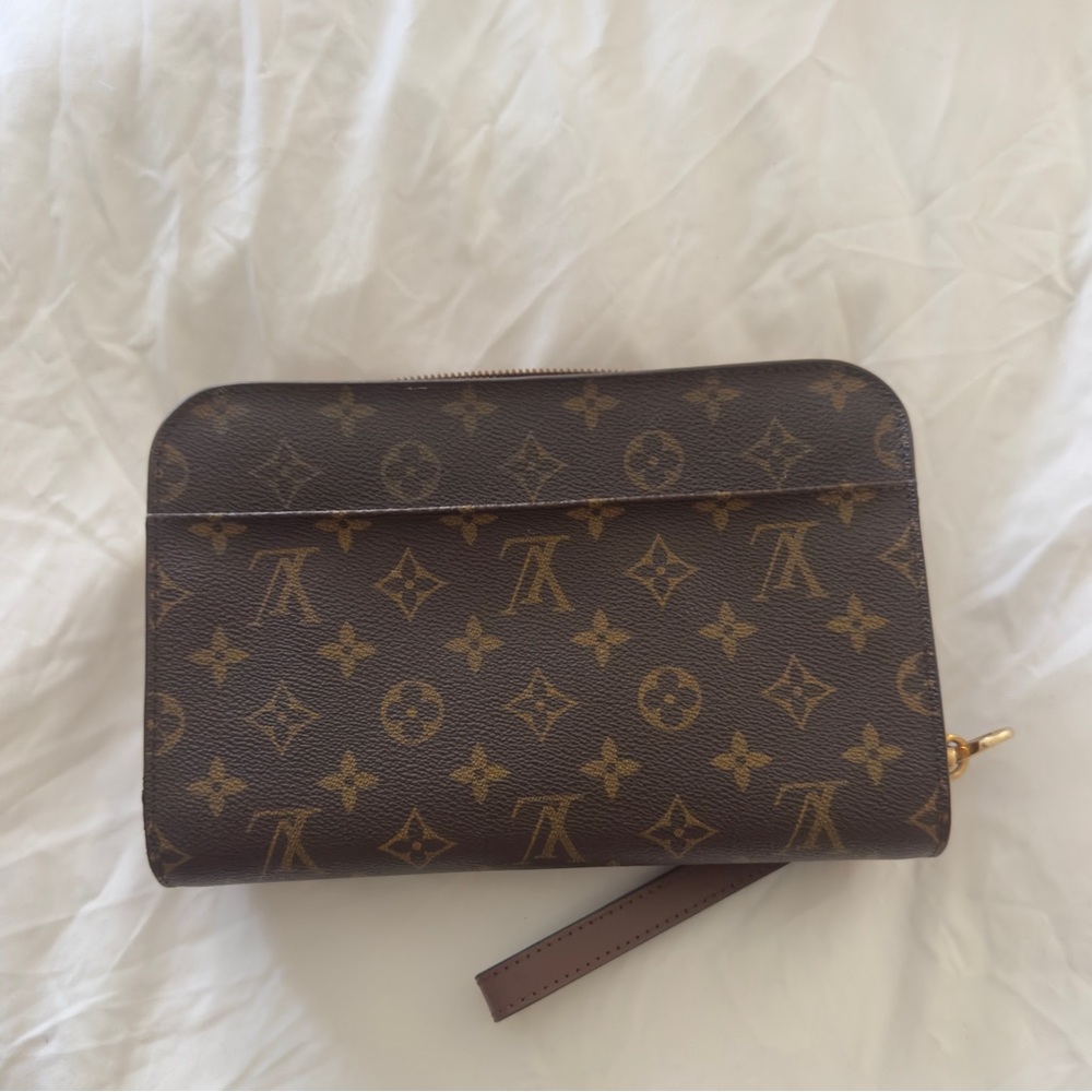 Louis Vuitton Brown Monogram Orsay Clutch w/ replaced strap